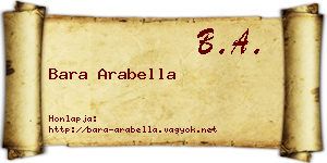 Bara Arabella névjegykártya